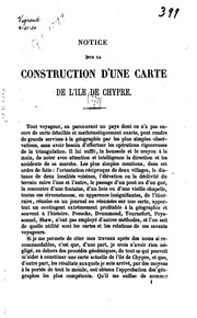 Cover of: Notice sur la construction d'une carte de l'lle de Chypre