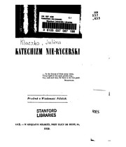 Cover of: Katechizm nie-rycerski by Julian Klaczko