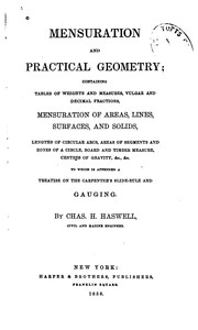 Cover of: Mensuration and practical geometry by Haswell, Chas. H.