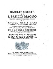 Cover of: Omelie scelte di s. Basilio Magno