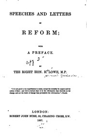 Cover of: Speeches and letters on reform: with a preface.