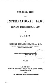 Cover of: Commentaries Upon International Law