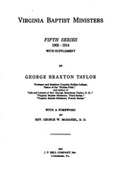 Cover of: Virginia Baptist Ministers: 5th Series, 1902-1914, with Supplement by George Braxton Taylor