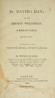 Cover of: St. David's day, or, The honest Welchman by Thomas John Dibdin