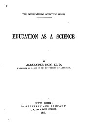 Cover of: Education as a Science by Alexander Bain