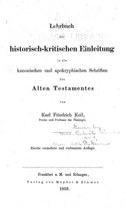 Cover of: Lehrbuch der historisch-kritischen einleitung in die kanonischen und apokryphischen Schriften des Alten Testamentes