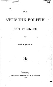 Cover of: Die attische politik seit Perikles