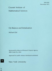 Cover of: On balance and initialization.