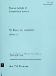 Cover of: On balance and initialization. by Michael Ghil