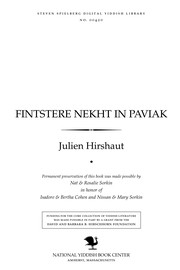 Cover of: Fintsṭere nekht in Paviak: zikhroynes̀, geshṭalṭn, bilder.