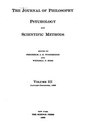 Cover of: The Journal of Philosophy, Psychology and Scientific Methods by JSTOR (Organization)