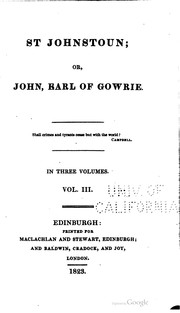 Cover of: St. Johnstoun: or, John, Earl of Gowrie