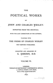 Cover of: The Poetical Works of John and Charles Wesley: Reprinted from the Originals ... by John Wesley, Charles Wesley, George Osborn