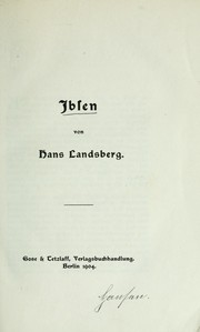 Cover of: Ibsen by Hans Landsberg