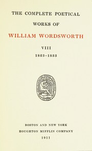 Cover of: The complete poetical works of William Wordsworth. by William Wordsworth