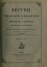 Cover of: Recueil de travaux relatifs à la philologie et à l'archéologie égyptiennes et assyriennes