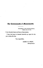 Cover of: Report of the Attorney General for the Year Ending ... by Massachusetts Attorney General's Office, Massachusetts Attorney General's Office