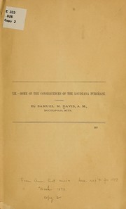 Cover of: Some of the consequences of the Louisiana purchase