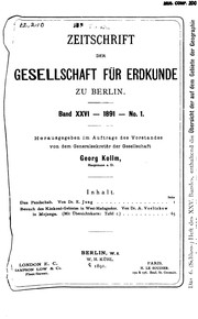 Cover of: Zeitschrift der Gesellschaft für Erdkunde zu Berlin by Gesellschaft für Erdkunde zu Berlin