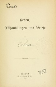 Cover of: Reden, Abhandlungen und Briefe