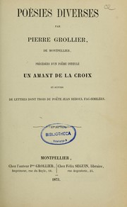 Cover of: Poésies diverses: précédées d'un poëme intitulé Un amant de la croix