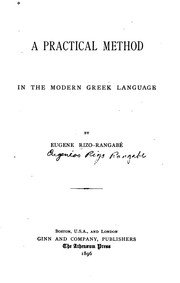 Cover of: A practical method in the modern Greek language by Eugene Rizo-Rangabé