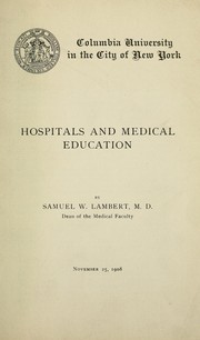 Cover of: Hospitals and medical education