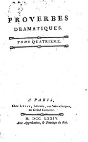 Cover of: Proverbes dramatiques