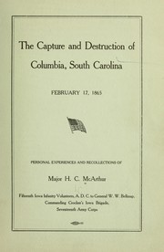 Cover of: The capture and destruction of Columbia by Henry Clay McArthur