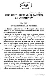 Cover of: The fundamental principles of chemistry: an introduction to all text-books ...