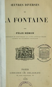 Cover of: Oeuvres diverses de La Fontaine