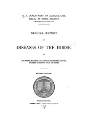 Cover of: Special report on diseases of the horse by United States. Bureau of Animal Industry, United States. Bureau of Animal Industry