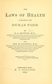 Cover of: The laws of health in relation to the human form