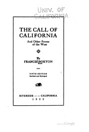 Cover of: The call of California by Francis Borton