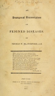 Cover of: An inaugural dissertation on feigned diseases