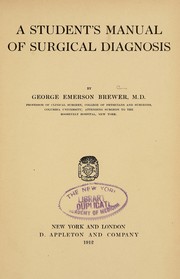 Cover of: A student's manual of surgical diagnosis