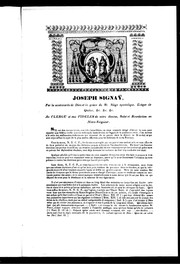 Cover of: Joseph Signaÿ, par la miséricorde de Dieu et la grâce du St. Siége apostolique, évêque de Québec, &c. &c. &c., au clergé et aux fidéles de notre diocèse, salut et bénédiction en Notre-Seigneur