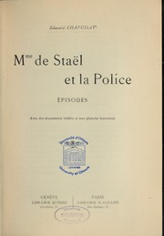 Cover of: Mme de Staël et la police by Édouard Chapuisat
