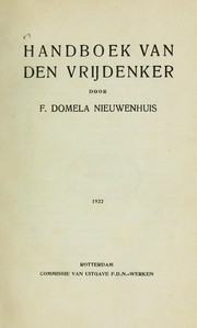 Cover of: Handboek van den vrijdenker by Ferdinand Domela Nieuwenhuis