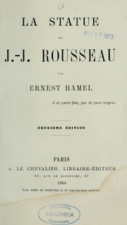 Cover of: Le Statue de J.-J. Rousseau