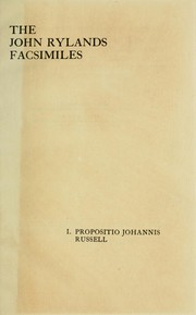 Cover of: Propositio Johannis Russell