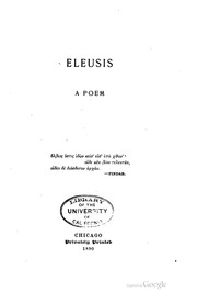Cover of: Eleusis: a poem.