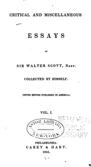 Cover of: Critical and Miscellaneous Essays ... by Sir Walter Scott