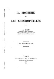 Cover of: La biochimie et les chlorophylles