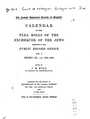 Cover of: Calendar of the plea rolls of the Exchequer of the Jews preserved in the Public Record Office ...