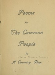 Cover of: Poems for the common people | Harvey M. Estes