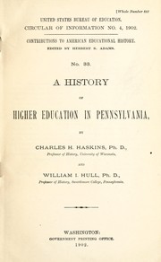 Cover of: A history of higher education in Pennsylvania