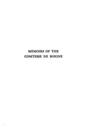 Cover of: Memoires of the comtesse de Boigne.