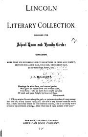 Cover of: Lincoln literary collection, designed for school-room and family circle by McCaskey, J. P.