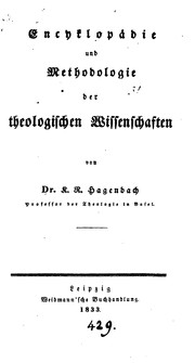 Cover of: Encyklopädie und Methodologie des theologischen Wissenschaften by Karl Rudolph Hagenbach